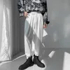 Мужские брюки роскошная модная гарема дрячниковая плиссированные брюки черная белая эластичная талия коническая коническая брюк мужчина мужская уличная одежда 230504