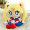 25 cm Kawaii Sailor Moon Plyschleksaker Tsukino Usagi Smoking Mask Cute Girly Heart Anime Action stoppade plyschdocka leksaker för barn