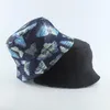 Berets moda vintage motyl nadruk czapki wiadra dla kobiet panama letnie odwracalny hat rybacki Hip Hop Cap Chapeau Femme