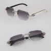 Pass elmas test cihazı lüks gözlükler el yapımı ayar moissanit güneş gözlükleri erkekler için kadınlar orijinal beyaz siyah Buffalohorn çınağı elmas kesim güneş gözlüğü