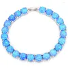 Link Armbanden Groothandel Retail Fashion Fine Blue Fire Opal Bracelet 925 Sterling Sliver Jewelry for Women BNT16070305