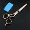 Profissional Japão 440c Aço 6 '' Tesouro Rosa Gold Hair Scissors Cabissors Rainning Barber Cutting Shears cabeleireiro