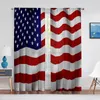 Rideau jour de l'indépendance drapeau américain Tulle pour chambre fenêtre décorations salon USA rayures mousseline de soie rideaux transparents