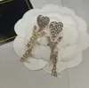 Geometrie Designer Heart Stud -oorbellen Luxe vrouwen 18K Gold vergulde ingelegde Crystal Pearl Earring Brand Lette French Style Women Wedding Sieraden Accessoires