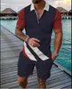 Camisas casuales para hombres Estampado geométrico Nueva moda de verano Chándales para hombres Mangas cortas casuales Camisetas cortas Trajes Camisetas Ropa Hombre Conjunto de 2 piezas J230503