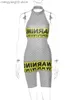 Monos de mujer mamelucos halter backless sexy playsuit mujeres casual fitness mamelucos impresos pantalones cortos de malla 2023 verano y2k playsuits actividad streetwear t230504