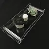 Organization New Transparent Storage Tray U Shaped Fruit Plate Small Items Jewelry Display Tray With Rod Handle