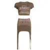 Два платья женские юбки Sets Summer Crop Graphic Y2K Tees Streetwear Top 2 S Set Sweat Outfit Mini 230504