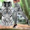 Top Tiger Abito stampato in 3D per donna Canotta Leggings Fitness Sport Pantaloni da yoga Tuta da yoga