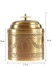 Tools Solid Brass Kitchen Storage Tank Coffee Pot Sugar Bowl Tea Pot Carving Retro Style Tea Caddies With Lid Copper Kitchen Storage