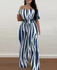 Kobiety Jumpsuits Rompers Summer Modna Moda drukowana szeroka noga kombinezon seksowna plażowa styl na ramię w wysokim poziomie kombinezonu Womem 230503