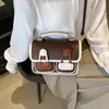 Akşam çantaları dokulu deri kontrast omuz crossbody çanta moda moda retro el elger portatif gidip satchel seyahat depolama