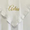 Decken Swaddling Ruffle Customize Baby Name Personalisierte Tröster Cotton Infant Swaddle Bath Towel 230504