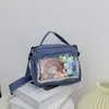 Evening Bags Japanese Ins Cute Transparent Color Hair Ball Handbag Girl Student Small Bag Korean Shoulder Female