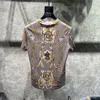 Męskie koszule T Summer Luksusowa Złota Łańcuch 3D nadrukowana barokowa marka T-shirt Royal Horse Shiny Diamond Hip-Hop Classic Top Short