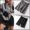 Dameshorts Summer Biker shorts 2023 Vrouwen Elastische taille Skinny Fitness Koreaans Casual Sexy Letter Print Black Shorts Pantalones Black 230504