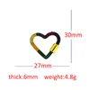 Charms 3st Gold Copper Micro-Color Zircon Geometry Heart Charm Buckle Pendant Trend för att göra DIY smycken halsband grossist