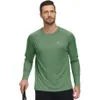 T-shirty męskie Męskie T-shirt UPF 50 Rash Guard Athletic Crewneck Bluza z długim rękawem wędkarstwo wędkarskie trening na zewnątrz koszulka na zewnątrz 230504