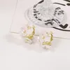 Pendientes de aro diseño Badu flor acrílica blanca para mujer 2023 regalos de joyería Floral exquisitos de moda