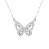 قلادة قلادة المجوهرات بالجملة S925 Silver 0.82ct Moissanite Butterfly Necklace Diamond Micro Pave Pefect Gift Ladies Pendant