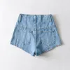 Cortometraggi da donna cortometraggi in vita alta casual shindini in denim vintage shorts rosa cortometraggi donne estate punk patchwork shorts jeans nero blu 230504