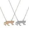 Chains 1Pc Fierce Leopard Silhouette Animal Necklaces Pendants Mix Color Link Chain Men Women Jewelry Book Tag