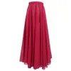 Scen Wear 90 cm 720 Degrees Paso Doble Flamenco Ballet Modern Dance Expansion Kjol Burgundy Röd vit svart vuxen Elastisk midja lång tutu