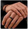 Romantic Heart CZ Stone Par Wedding Rings for Women Men, Black Color rostfritt stål Band Engagemangsmycken, kärlek Gift Fashion Jewelryings Black Wedding