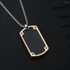 Pendentif Colliers En Acier Inoxydable Solide Noir Animal Pet Dog Tag Collier 24 Pouces Bijoux Cadeaux Pour Femmes Hommes Hip Hop Militaire Armée Cadeau