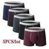 Underpants 5pccslot Men Boxer Boxer Homme Boxershorts Homens Mustants Shorts Boxer Men Calcinha Boxer respirável Homme Cotton Comfort 230503