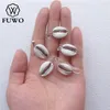 Colares pendentes Fuwo Cowrie pingentes de cowrie esculpida com moda prateada de jóias de conchas genuínas suprimentos de jóias por atacado PD547