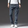 Heren jeans sulaee herfst vulkanische rockstof mannen zakelijke jeans klassieke stijl zwart blauwe denim stretch 230503