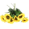 Dekorative Blumen 6 Stück Party Künstliche Blumen Hochzeit Dekoration Wohnkultur Requisiten Simulation Sonnenblumenstrauß Wohnzimmer Stängel