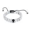 Bracelets porte-bonheur 8mm Pierre Naturelle Yoga Perlé Bracelet Pour Femmes Hommes Fille Ami Corde Tressé Bracelet Couples Cadeaux