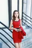 Werk jurken Red Blazer Women Business Suits Formal Office Ladies Dress and Jacket Sets Uniform Styles