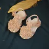 Çiçek kızlar bebek çocuklar prenses plajı çocuk sandaletleri için kız yürümeye başlayan çocuk ayakkabıları sandalia infantil
