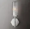 Lampa ścienna sześciokątna nowoczesna dioda LED przezroczysty szklany sypialnia salon łazienka