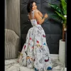 Two Piece Dress CMYAYA Graffiti Print Women Big Swing Cape Ball Gown Maxi Long Skirt Suit and Crop Top Matching 2 Set Chic Outfits 230504