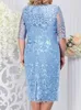 Plus size Dresses Size Party Dress for Wedding Guest Luxury Elegant Women's 50 Year Ladies Lace Floral Prom Bodycon Chubby 230503