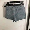 Women Jeans Designer Denim Shorts Summer Breathable Blue Short Jenas with Belt