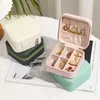 Opbergboxen bakken draagbare sieraden doos sieraden organizer display reist sieraden doosjes knop lederen opslag ritsjuwelen Joyero 230503