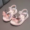 Chaussures de plage souples pour enfants filles, sandales d'été avec nœud papillon, princesse de fête coréenne, nouvelle collection