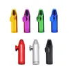 Bullet Shape Metal Snuff Snorter Sniffer Pipe Tobacco Pipes Cigarett Dispenser Mini Sniff Metal Tube Nasal Aluminium Bottle Bullet-Shaped Rocket 7 Colors DHL