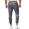 Calças masculinas jogadoras calças de moletom Long Casual Sport Slim Fit Plaid Troushers Running Pantalones Hombre Pantalon Homme Ropa