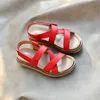 Sandalen echte Ledermädchen gehobene Mode Kinder Beachschuhe Nicht rutschende Sommerjungen Kinder Sandalen Größe 26 36 36 36 36 36 36 36 36 36 36