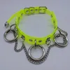 Choker Mode Punk Halskette handgefertigt neon grün rosa drei O Kette Sexy Harajuku Kragen Gürtel 230503