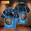 Chemises décontractées pour hommes Darts Joueur de bière Game Homme Summer 3D PREST DE PLAQUE CHEMPLE HAWAIIAN COUPE COUPE MEN MEN TOPS LOBSE COLACH-5