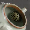 Teaware 120 ml Boutique Azure Ru Kiln Ceramic Teapot Handmade Open Piece Can höjt porslin Tea Maker Potten med filter Kung Fu Tea Set