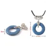 Hanger kettingen delicate natuursteen vulkanische lava kleurrijke holle ronde ronde metalen randen mode trui ketting sieraden ketting cadeau