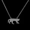 Chains 1Pc Fierce Leopard Silhouette Animal Necklaces Pendants Mix Color Link Chain Men Women Jewelry Book Tag